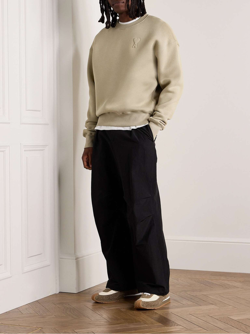 AMI Paris Logo-Embossed Cotton-Blend Jersey Sweatshirt outlook