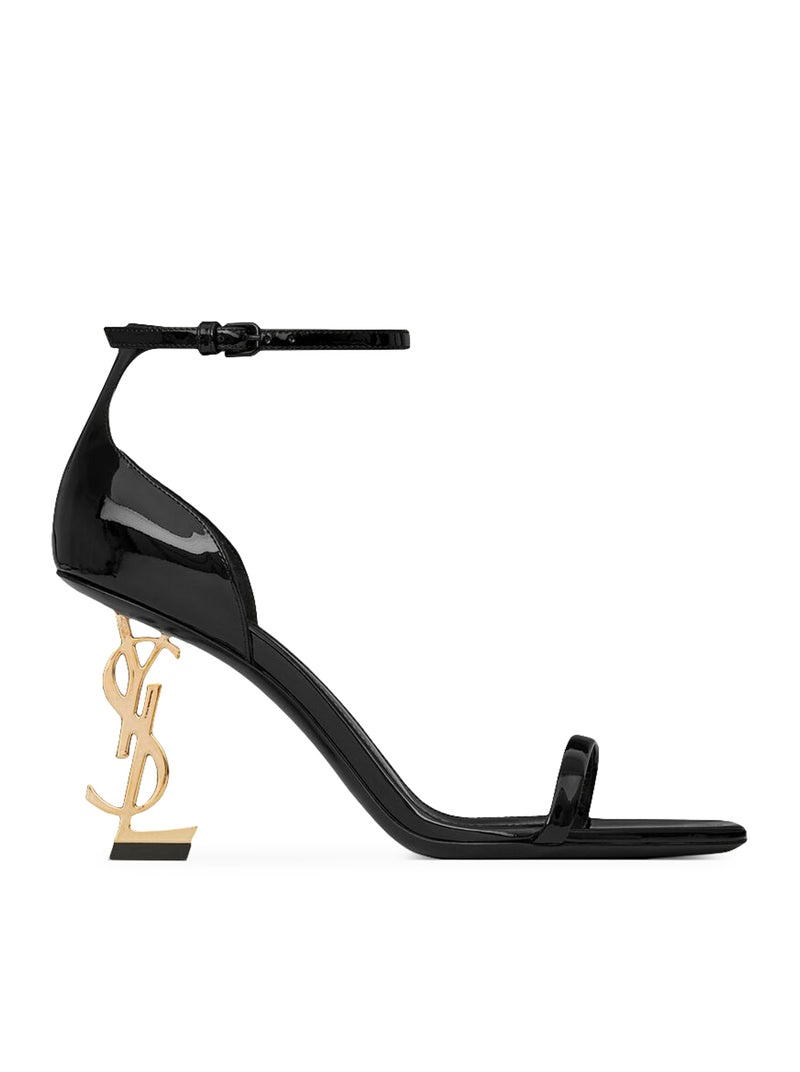Saint Laurent Women Opyum Patent Sandals With Golden Heel - 1