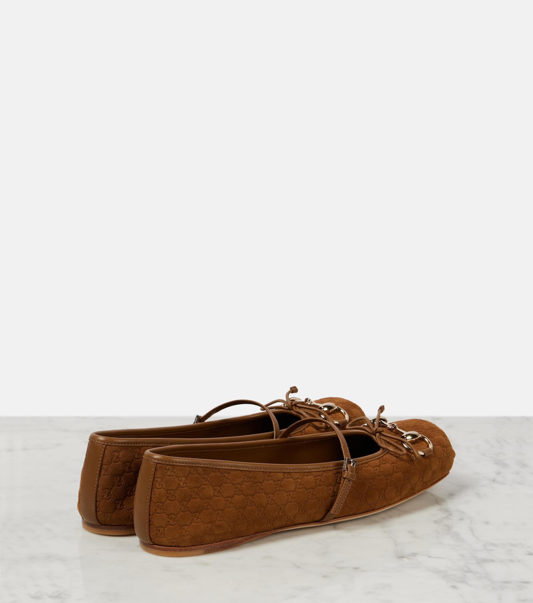 Gucci Horsebit GG suede ballet flats - 2