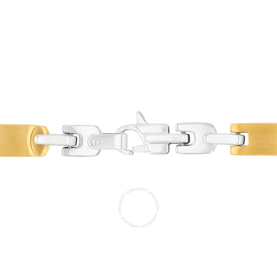 Robert Alton - Robert Alton Two-Tone Stainless Steel Link Bracelet with Yellow Finish - 6