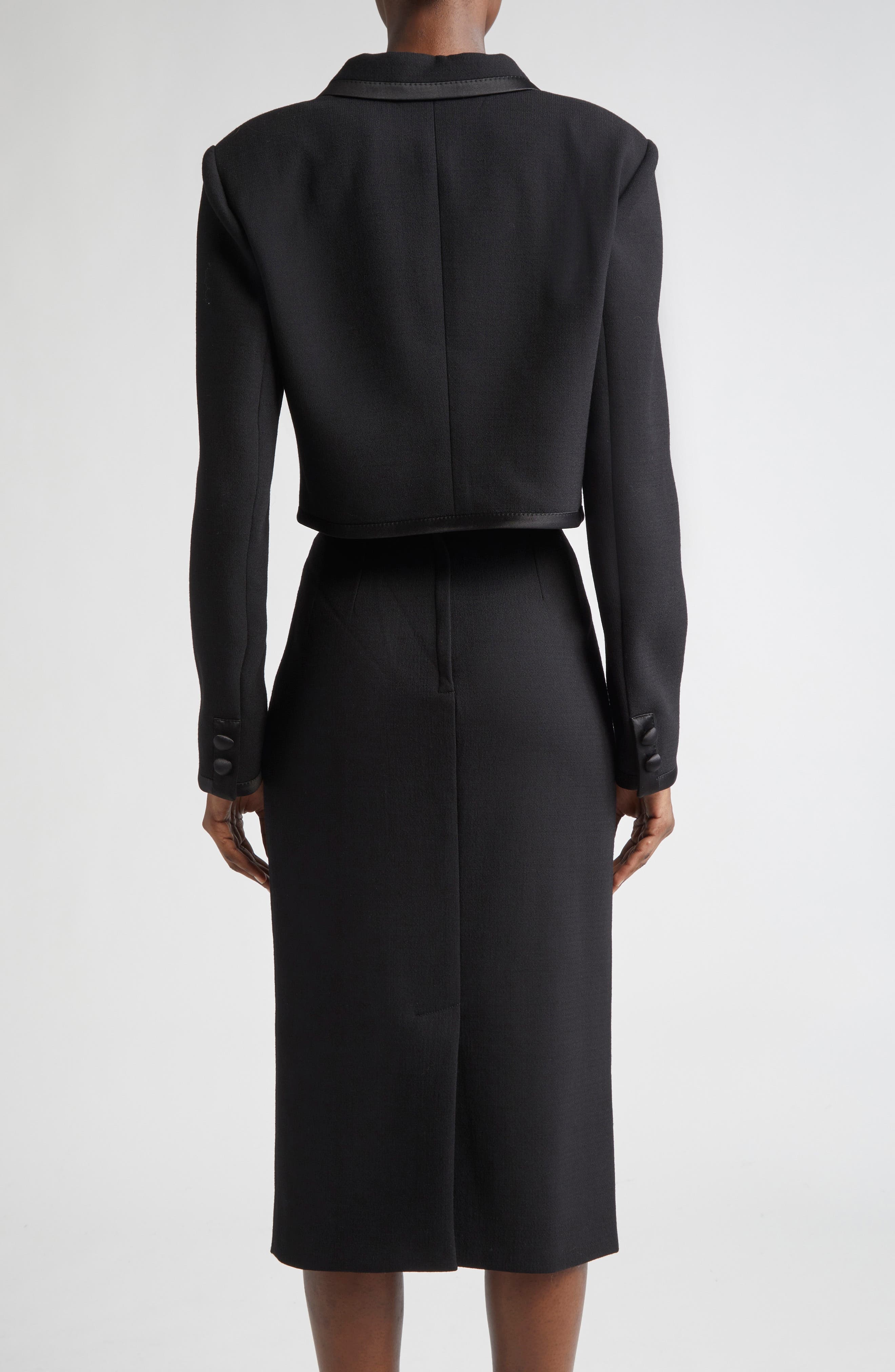 Dolce&Gabbana Double Breasted Crop Jacket in N0000 Nero at Nordstrom - 3