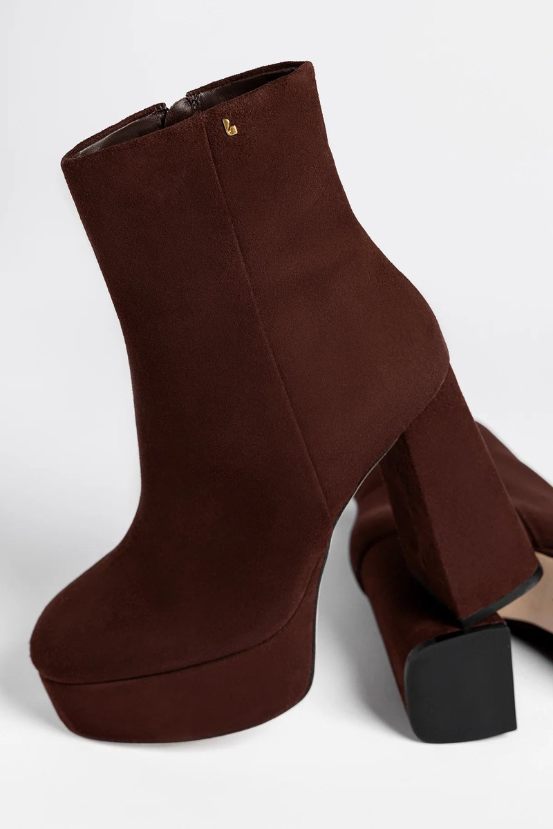 Dolly Platform Boot Brown Suede 5