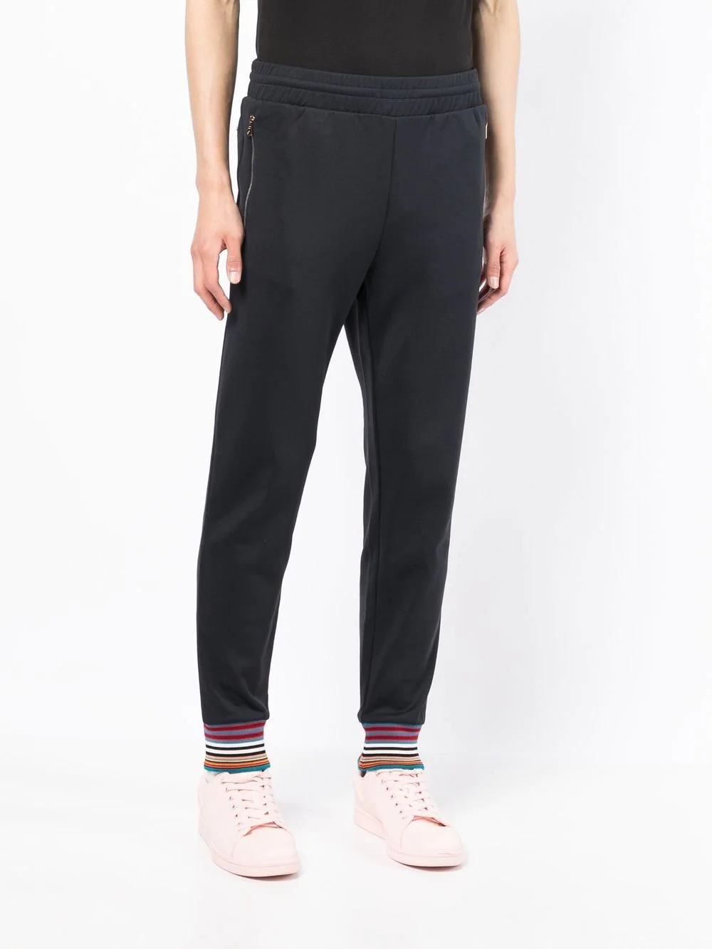 zip-fastening pocket track pants - 3