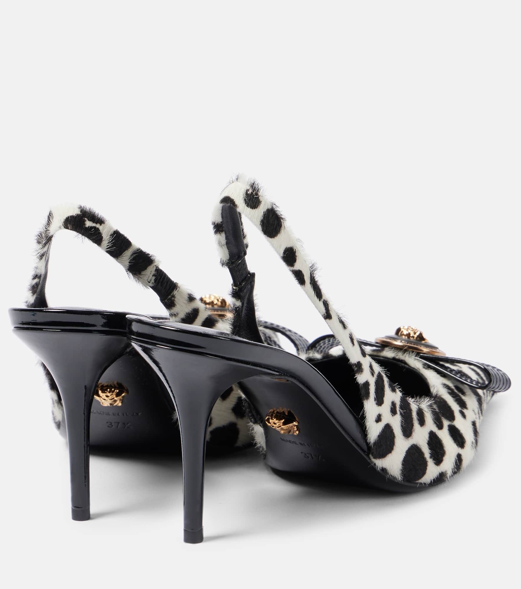 Gianni Ribbon 85 calf hair slingback pumps - 2