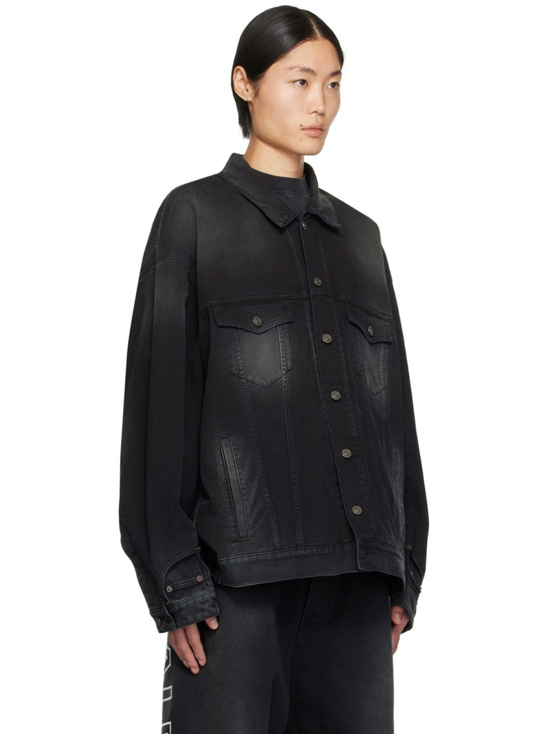 Black Deconstructed Denim Jacket 2