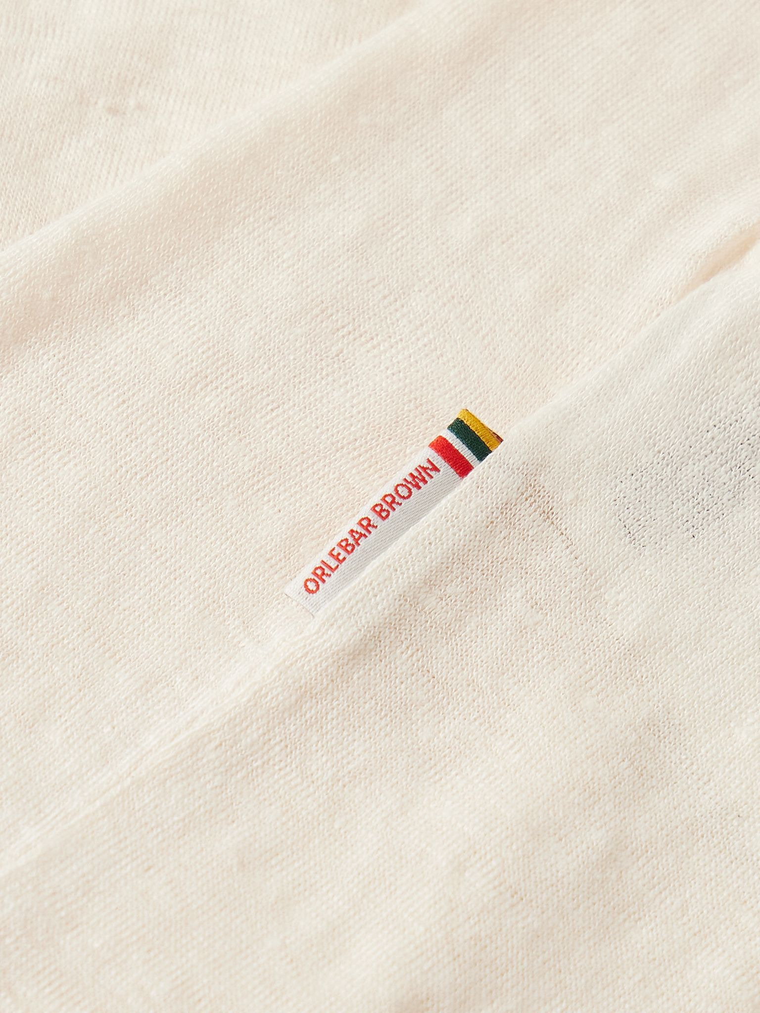 OB Standard Linen-Blend Jersey T-Shirt Beige - 5