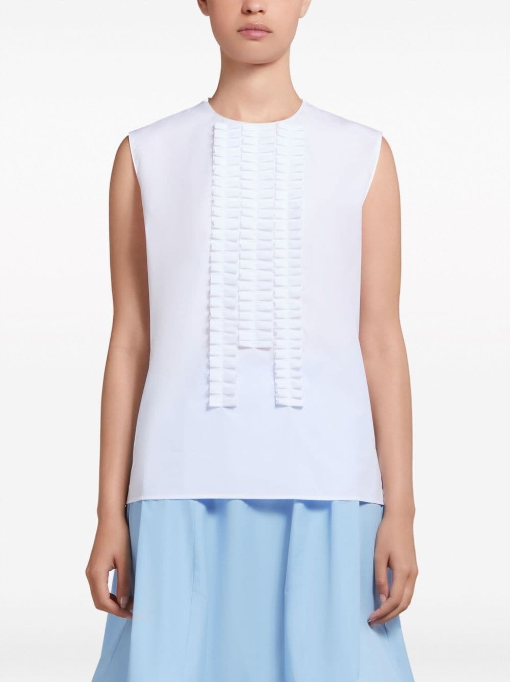 box-pleated bib poplin shirt - 3