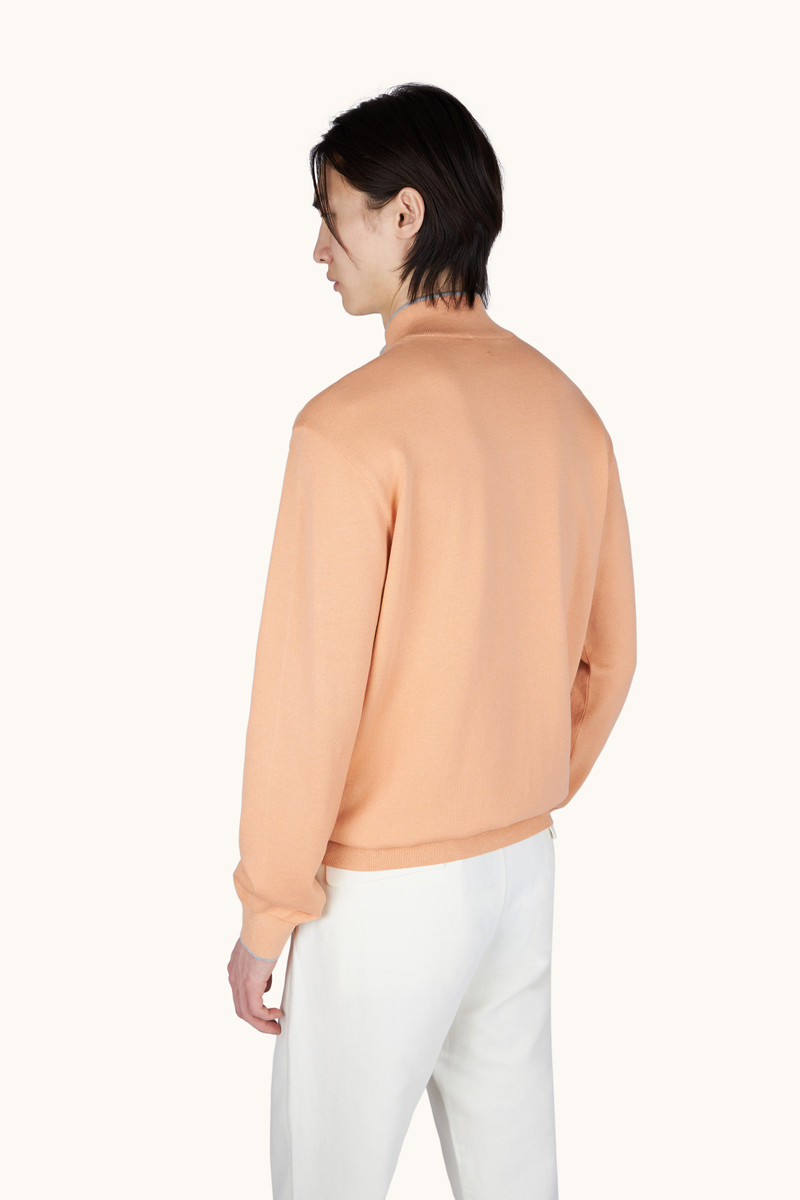 Paul & Shark HALF‑ZIP SWEATER IN COTTON AND SILK WITH AQUALEATHER SUEDE DETAILS outlook