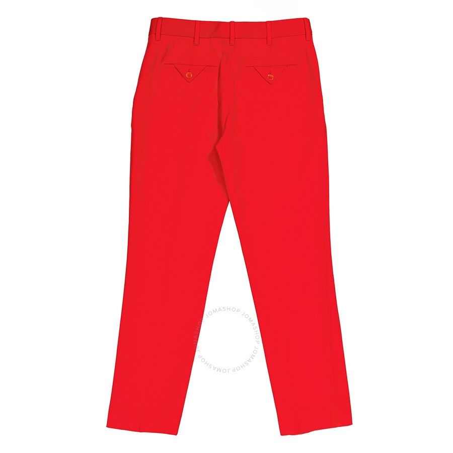 Burberry Ladies Bright Red High-Waisted Wool Tailored Trousers - 2