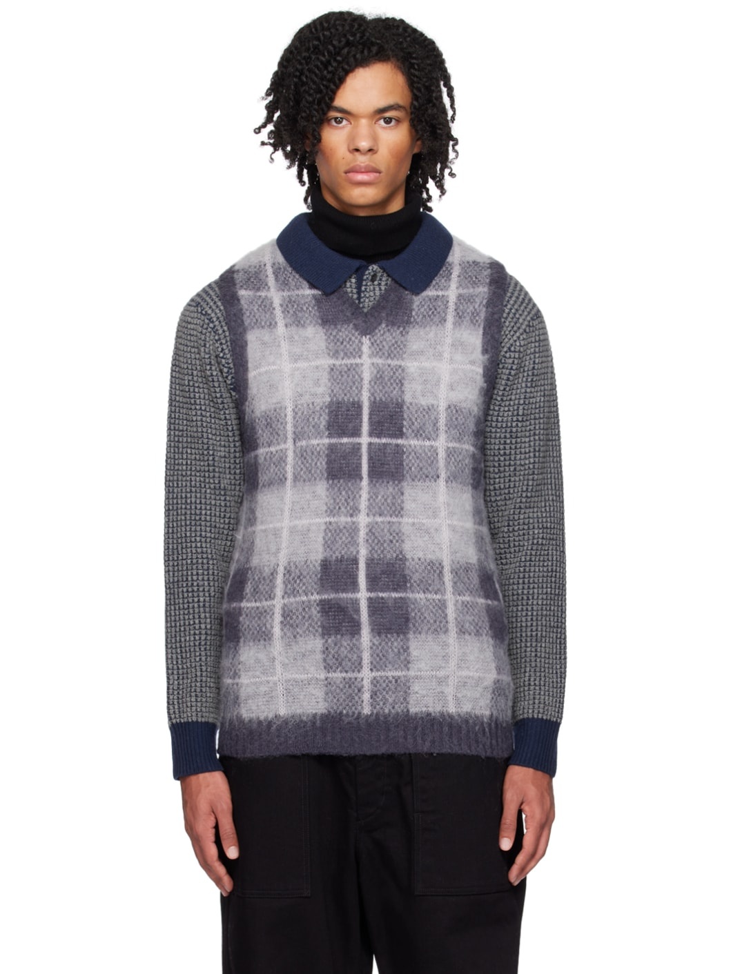 Gray Check Vest - 1