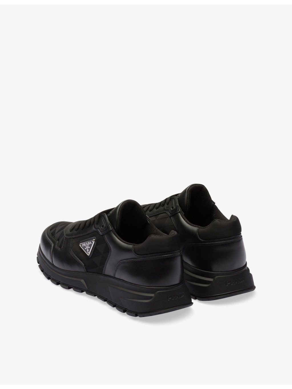 Re-Nylon brand-plaque leather and recycled-nylon high-top trainers - 5