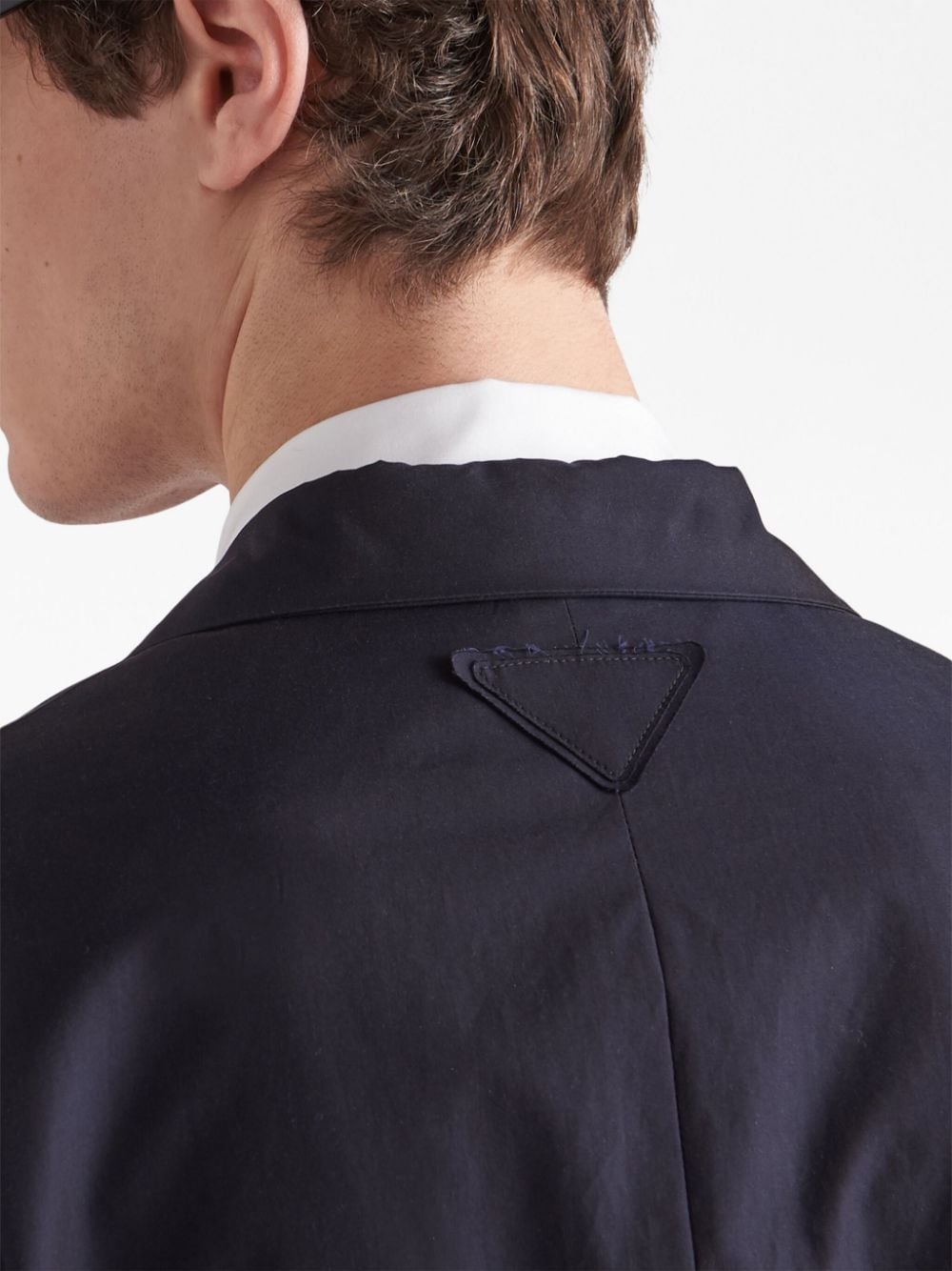 triangle logo cotton blazer - 5