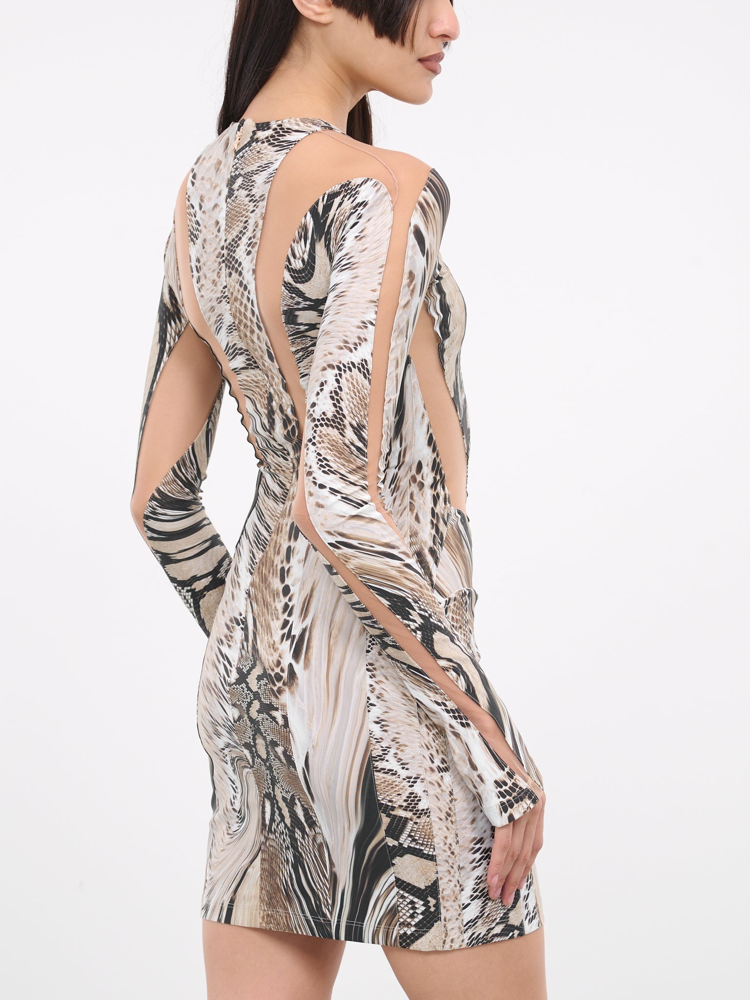 Cut-Out Snake-Print Dress - 4