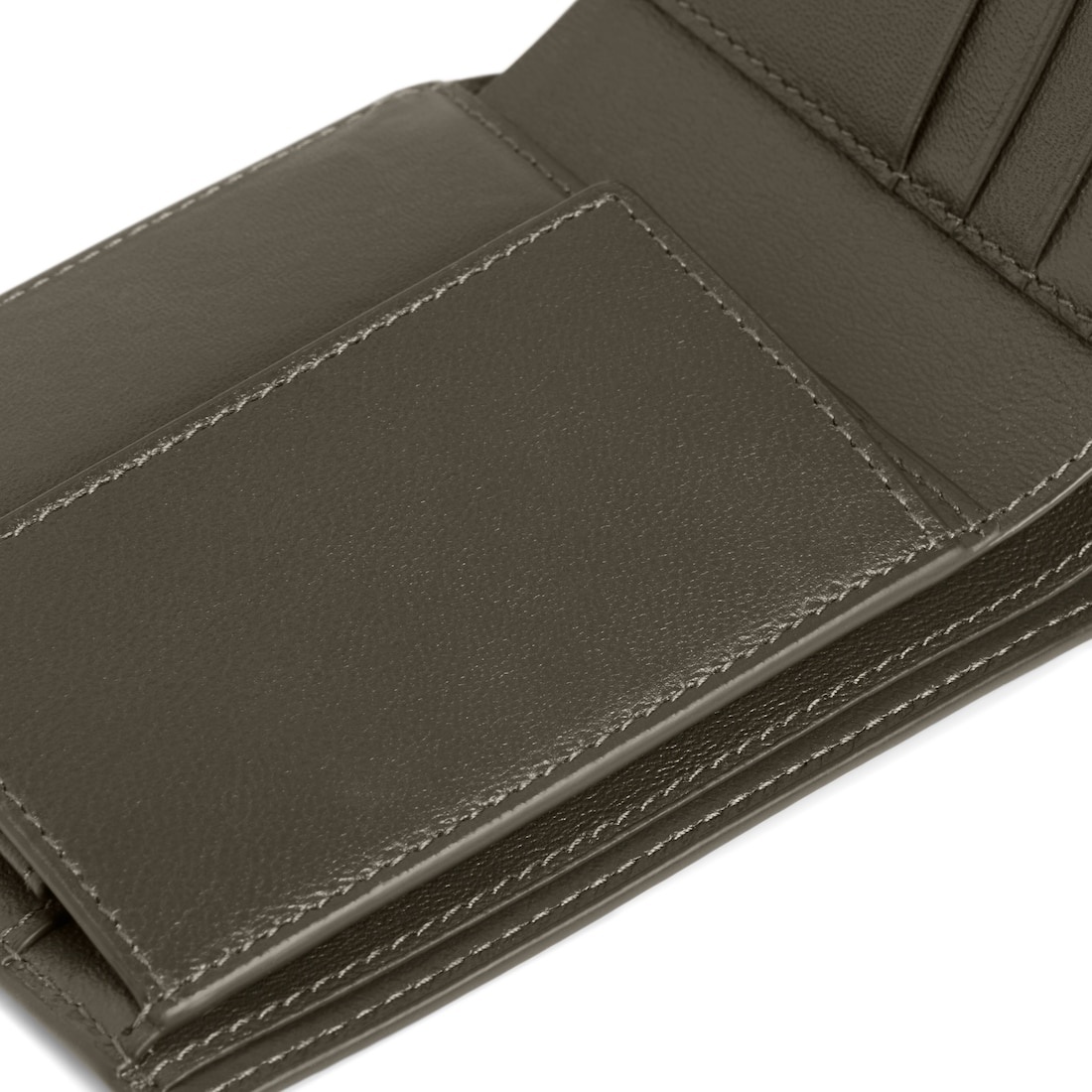 Men's Credit Square Folded Coin Wallet in Khaki - 4