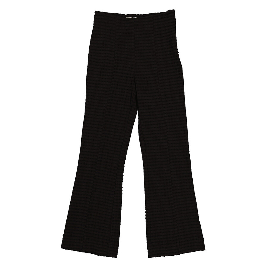 Ganni Seersucker Cropped Pants In Black - 5