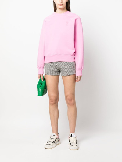 KENZO striped embroidered high-waisted shorts outlook