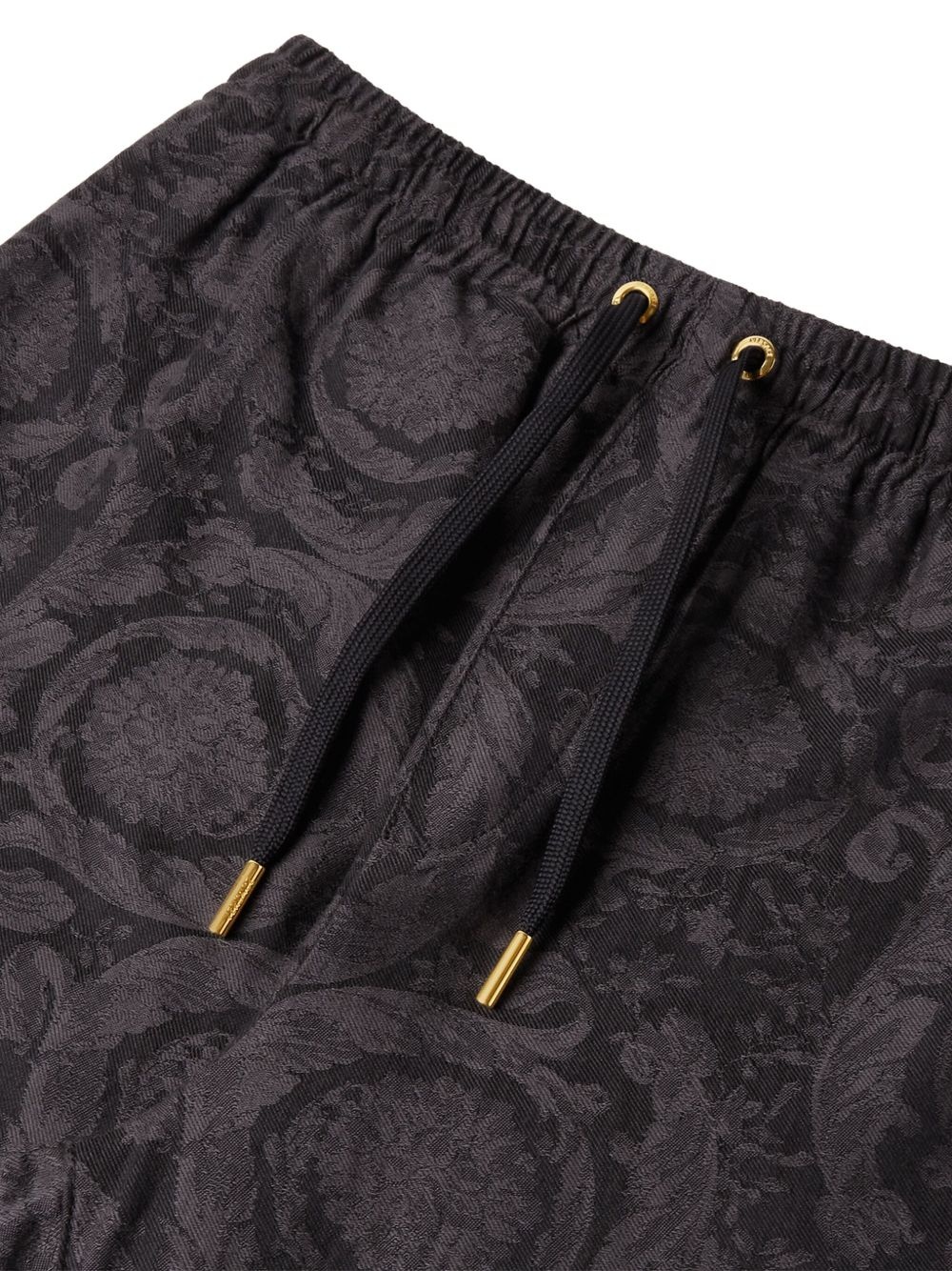 baroque-print drawstring trousers - 4