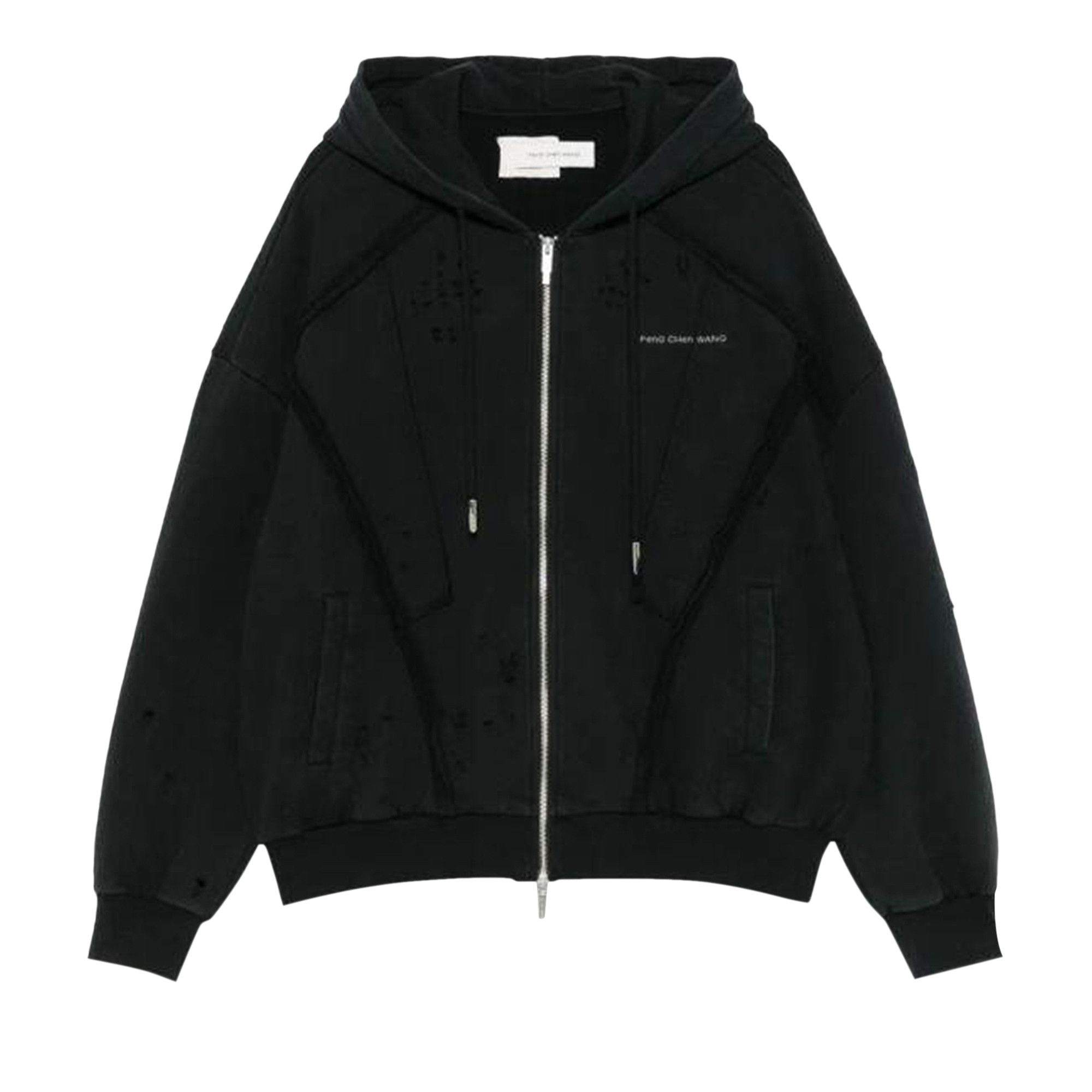 Feng Chen Wang Deconstruction Zip Hoodie 'Black' - 1