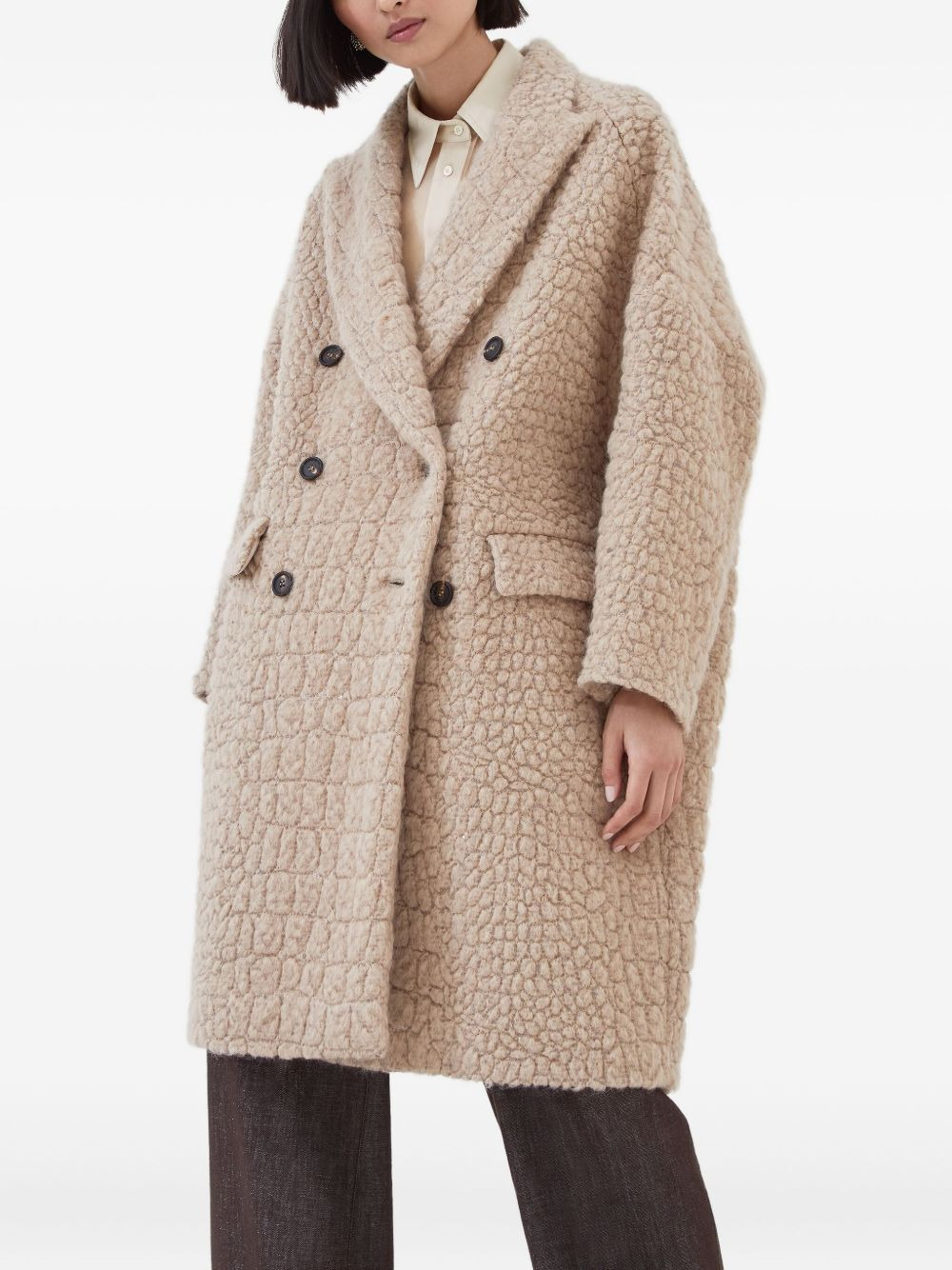 Brunello Cucinelli Women Wool Double-Breasted Coat - 2