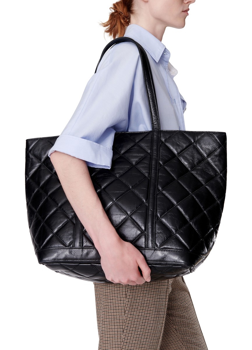 XL quilted leather tote bag - 2