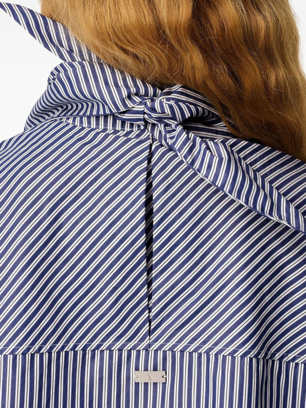 striped-pattern bandana-collar shirt - 7