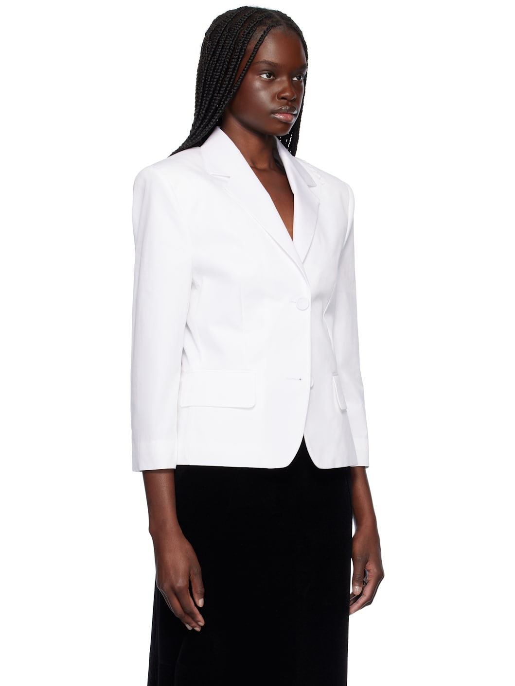 White Poplin Baby Single Breasted Jacket - 2