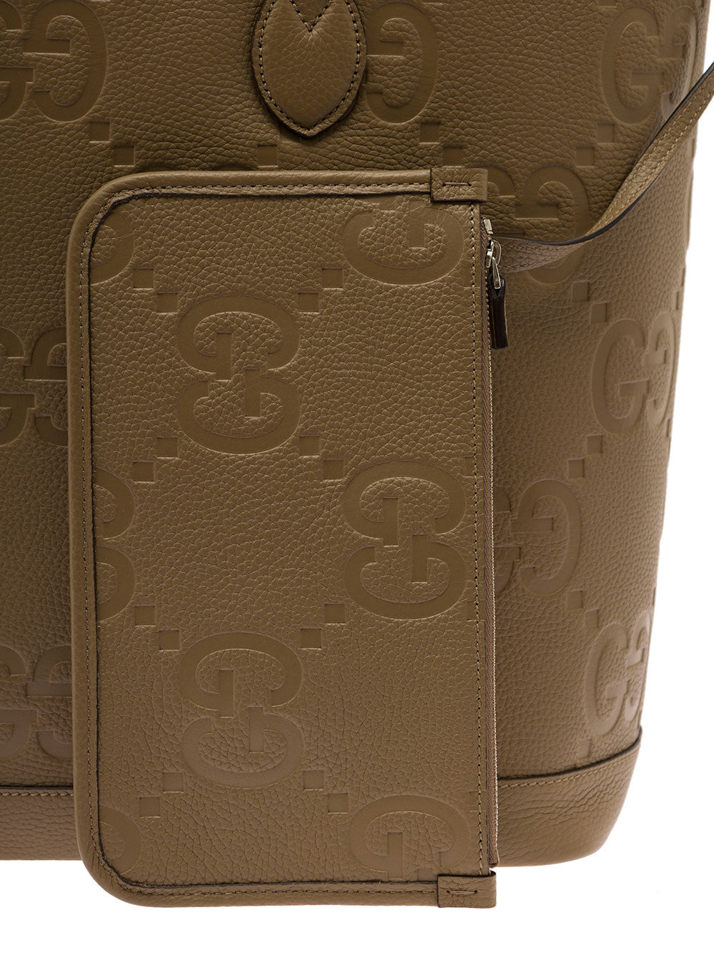 Gucci Men 'Jumbo' Beige Handbag With All-Over Logo In Leather Man - 4