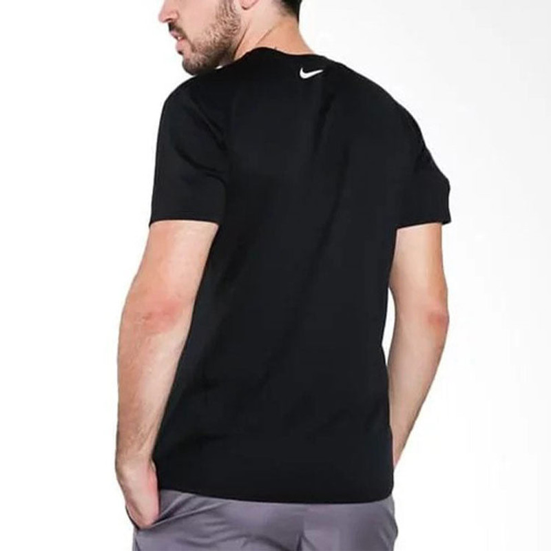 Men's Nike Alphabet Printing Sports Round Neck Pullover Short Sleeve Black T-Shirt AH2258-010 5