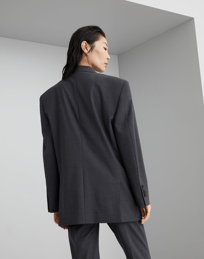 Brunello Cucinelli Tropical luxury wool blazer with monili outlook
