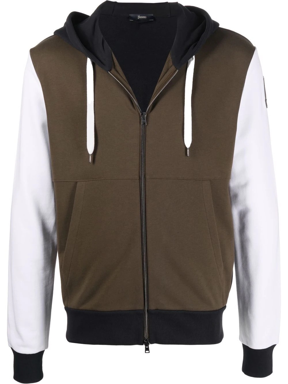 panelled zip-up hoodie - 1