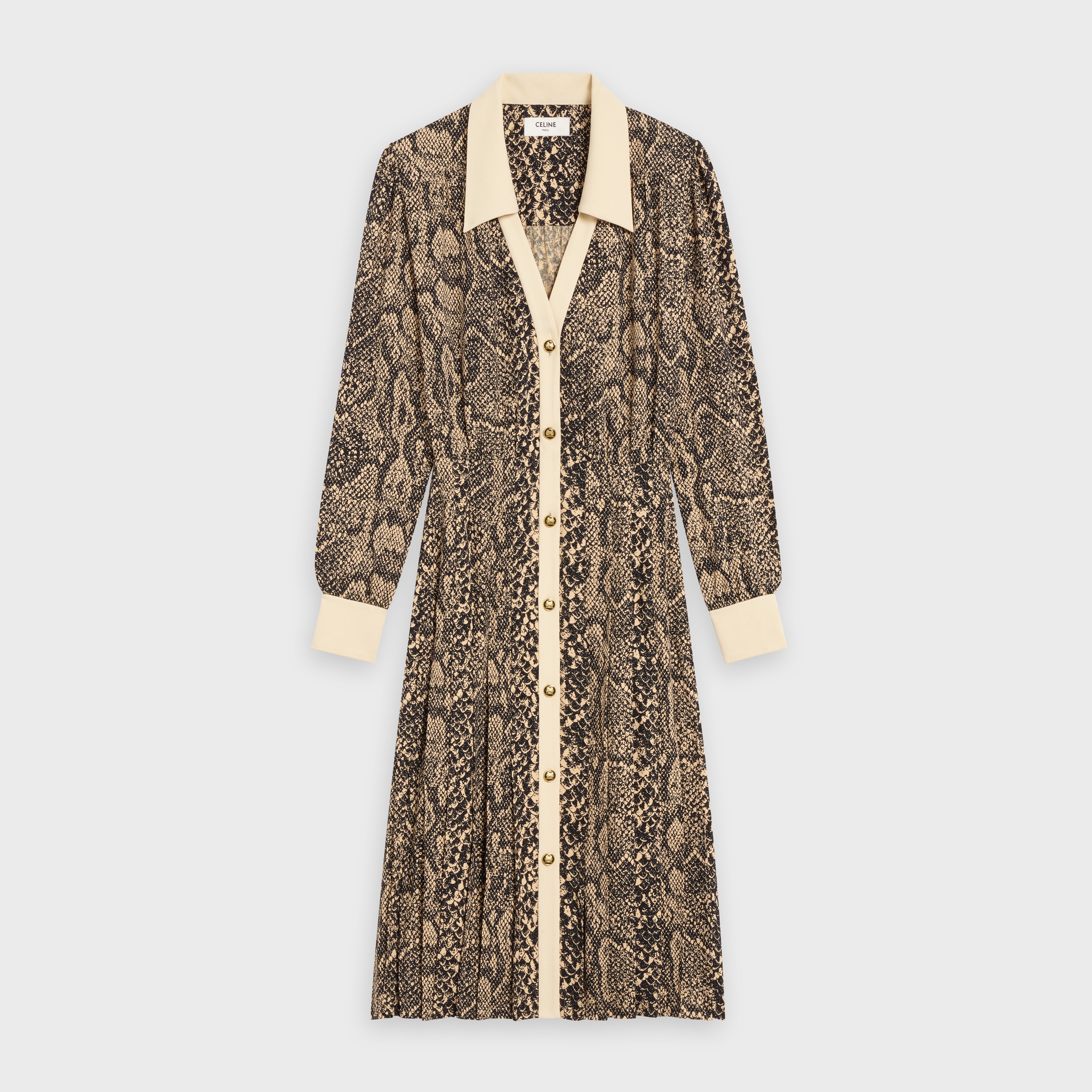 SHIRT DRESS IN PRINTED SAND CREPE - 1