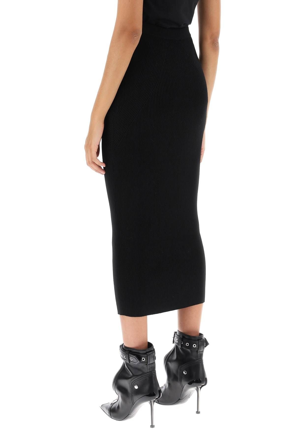 RIBBED-KNIT PENCIL SKIRT - 4