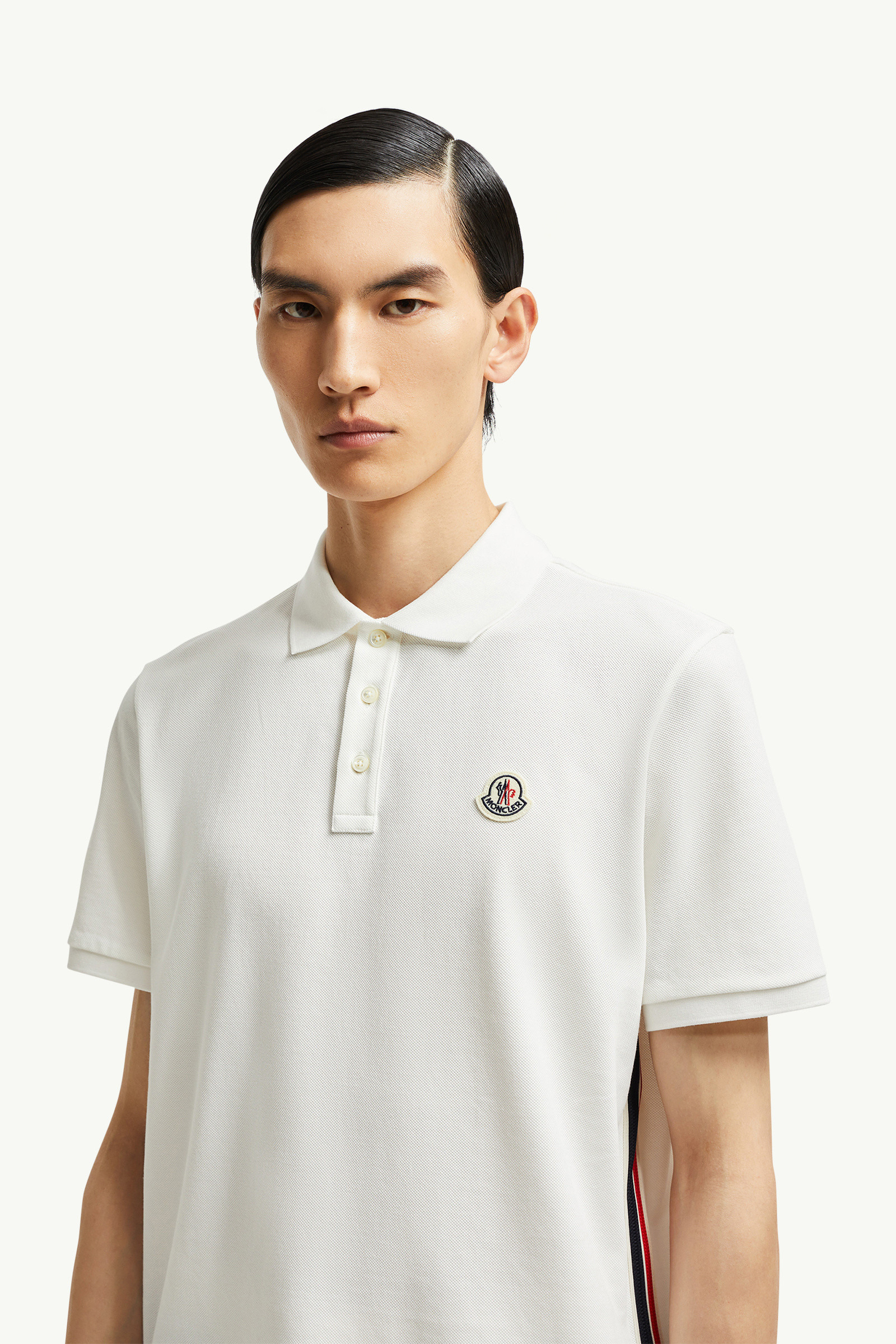Striped Accent Cotton Piquet Polo Shirt - 4