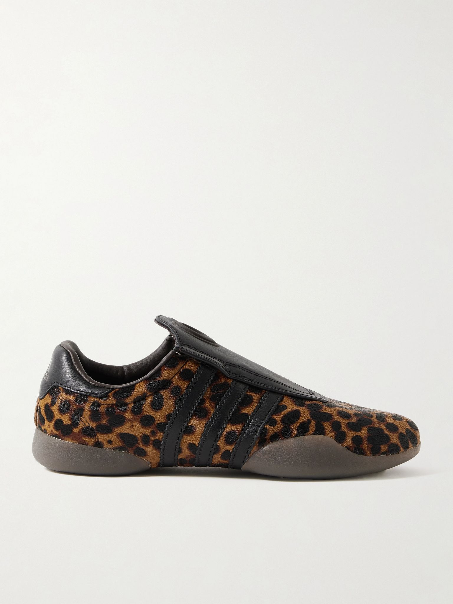 Taekwondo Mei leather-trimmed leopard-print pony hair sneakers Leopard print - 1