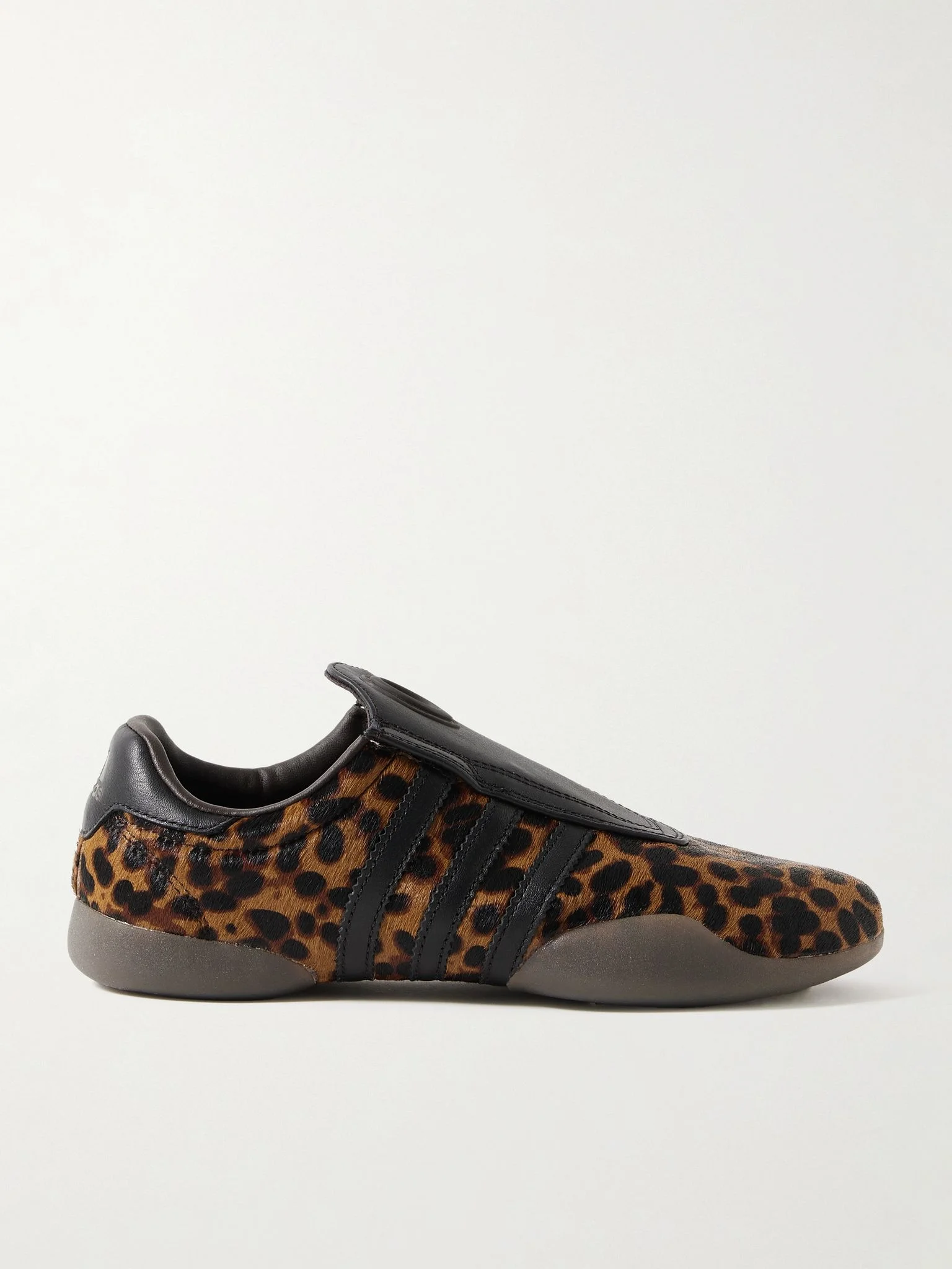 Taekwondo Mei leather-trimmed leopard-print pony hair sneakers Leopard print - 1
