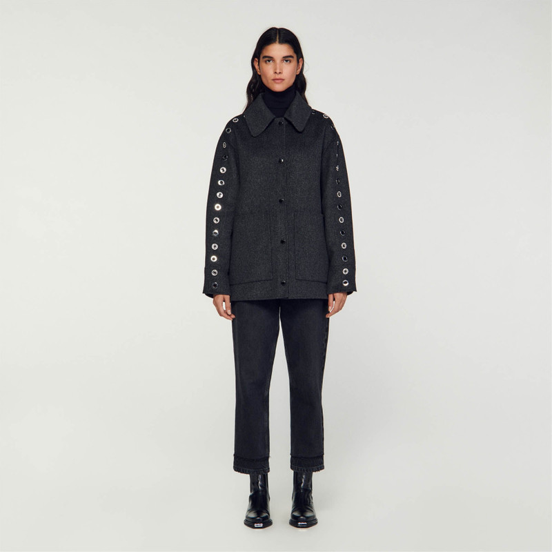 Sandro OVERSIZED COAT WITH EYELETS outlook