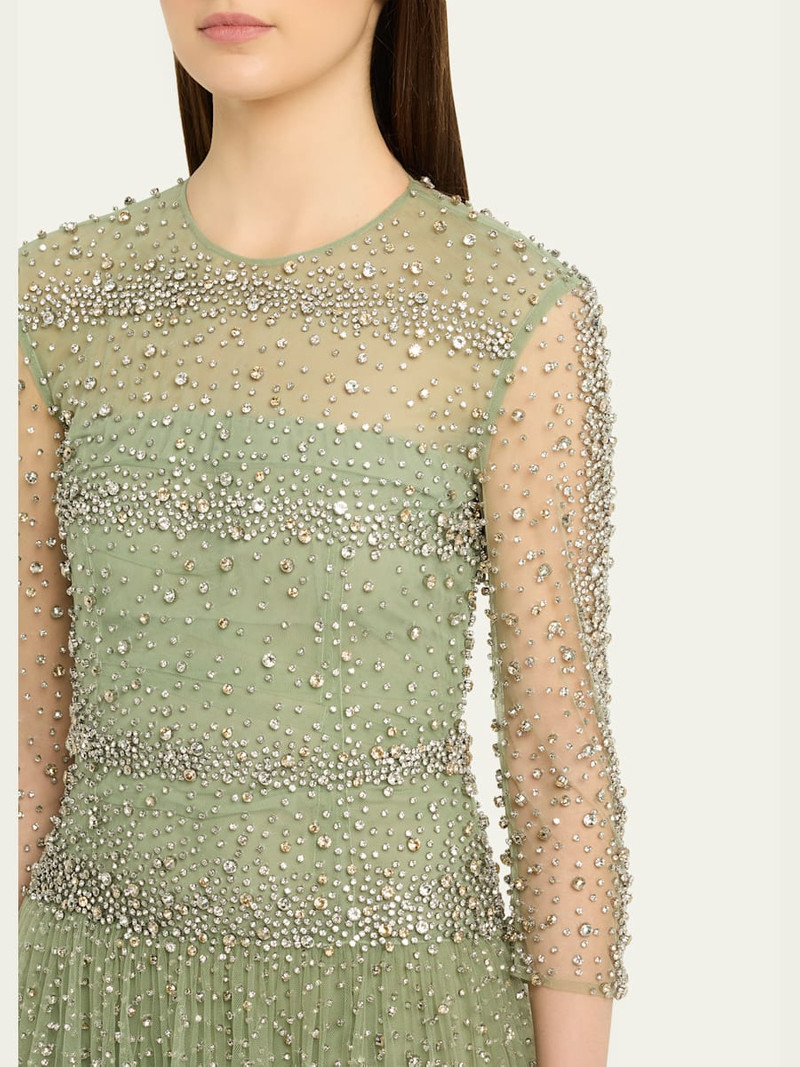 Solene Crystal Tiered Ruffle Gown 5