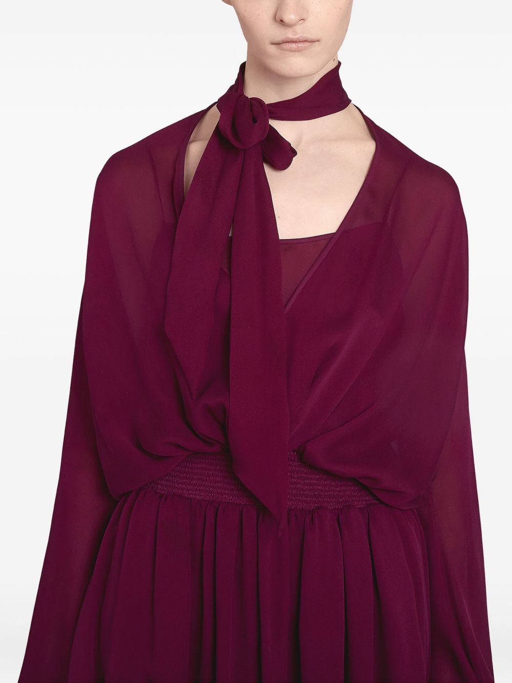 tie-neck silk maxi dress - 7