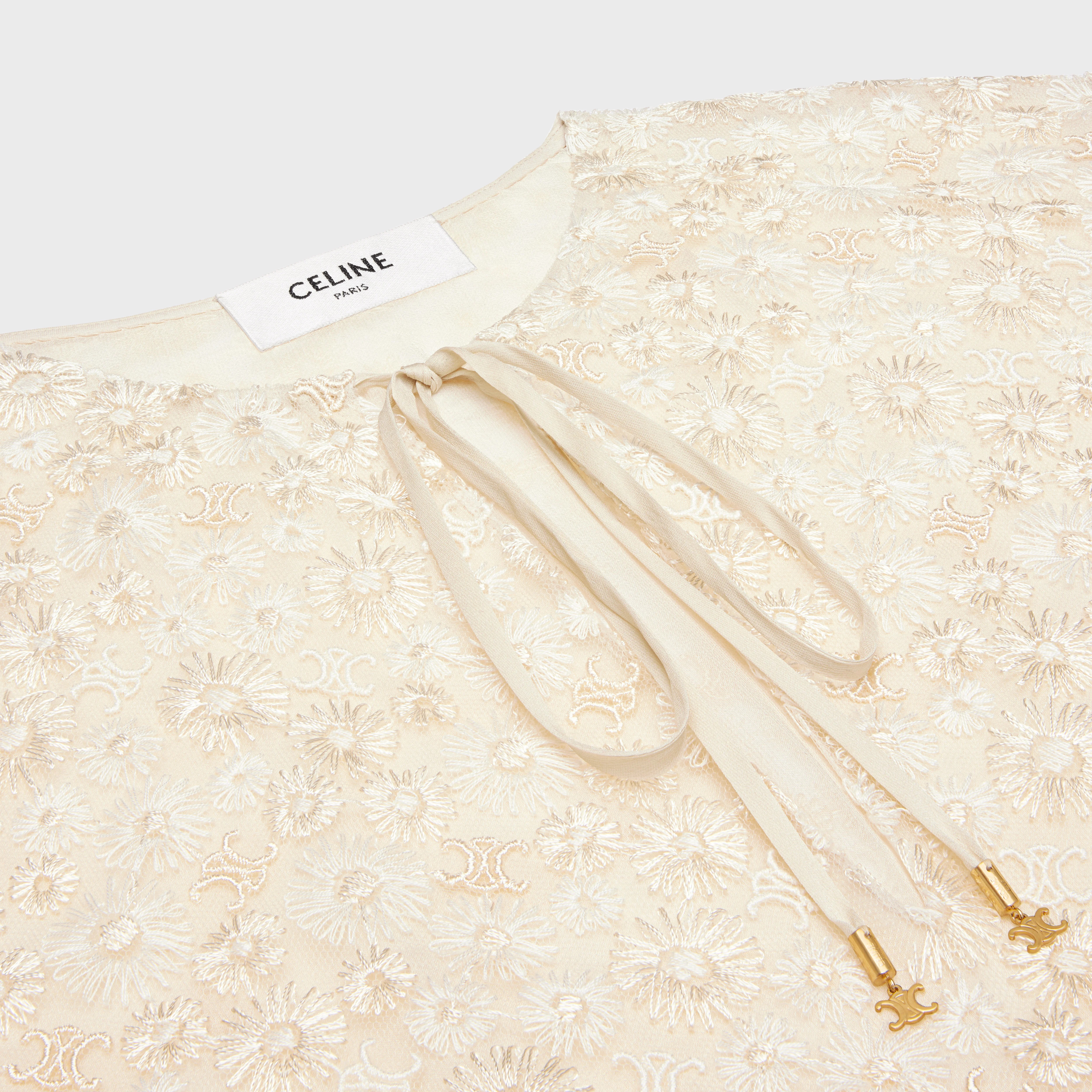 embroidered folk blouse in tulle - 3