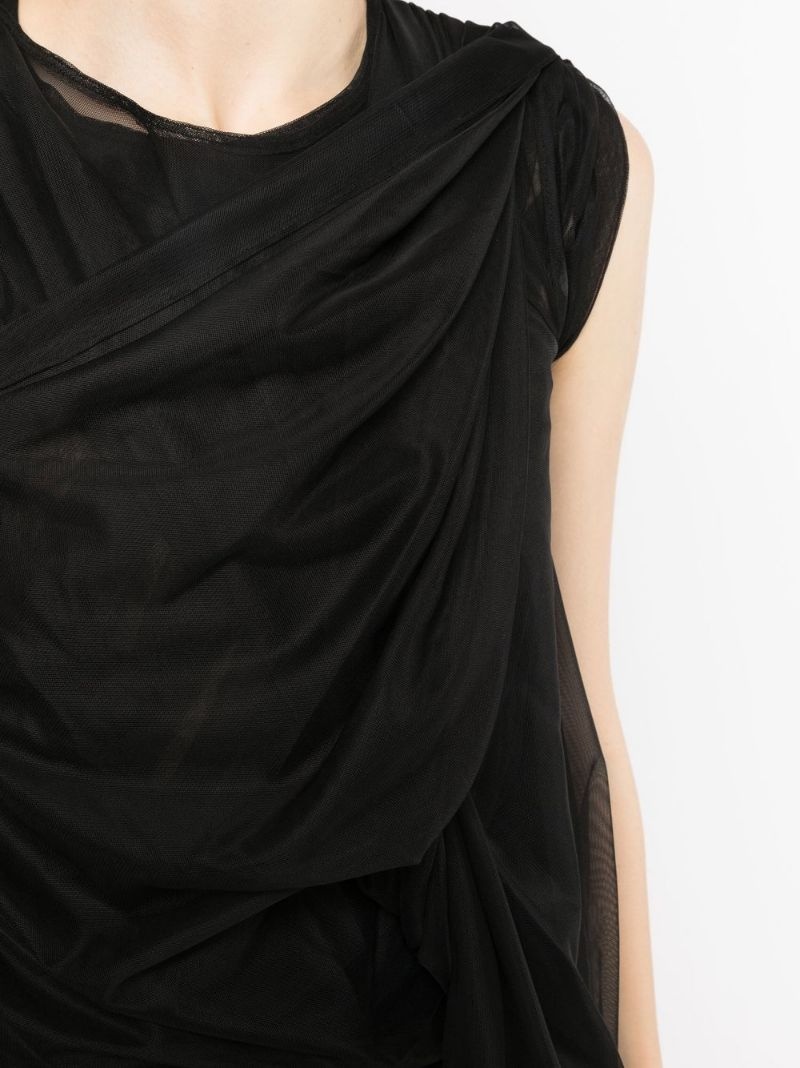 draped sleeveless top - 5