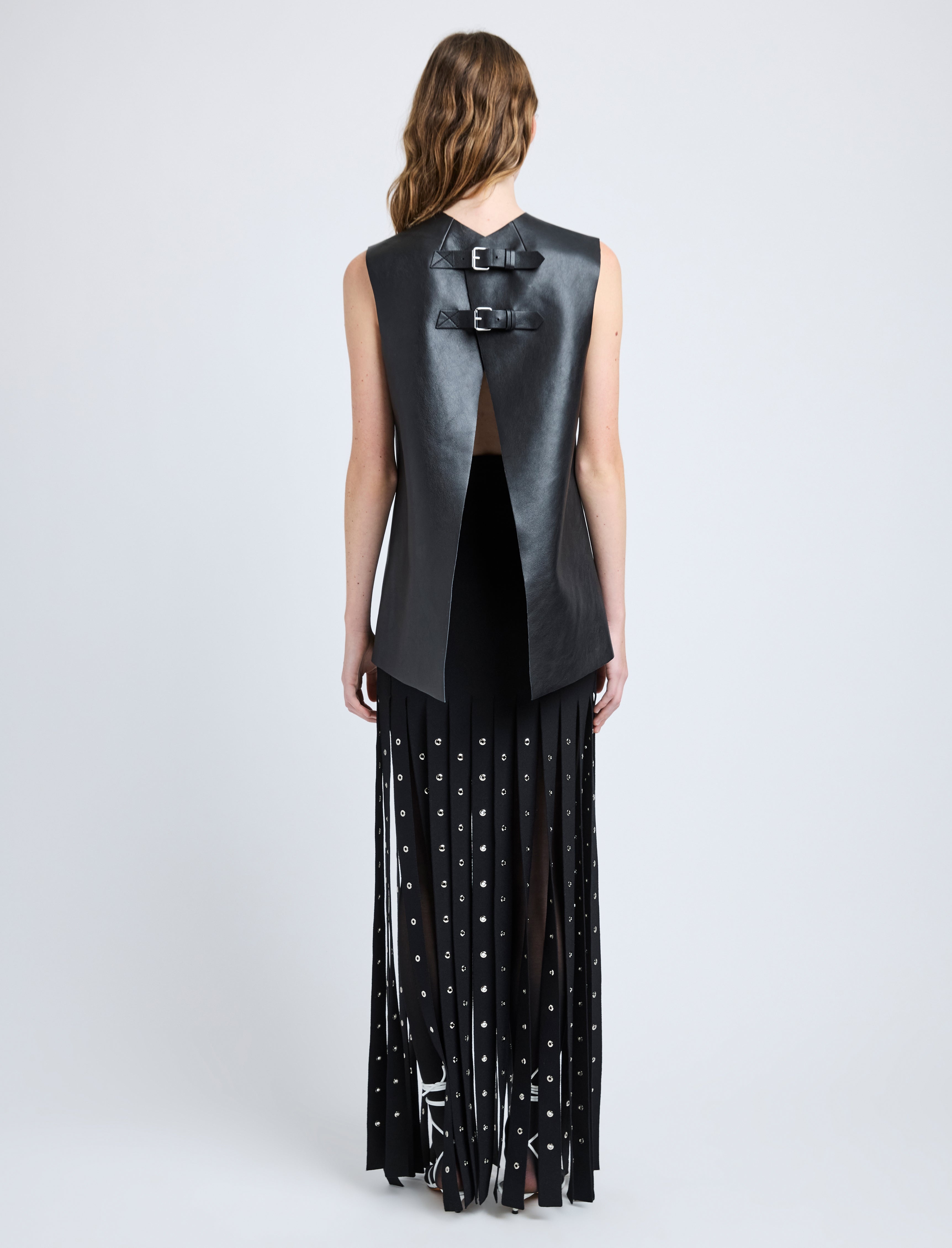 Noa Top in Textured Leather - 5