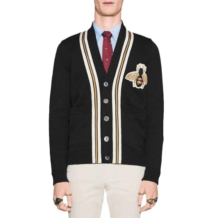 Gucci Bee Patch Cardigan 'Black' 456883-X5H38-1082 - 3