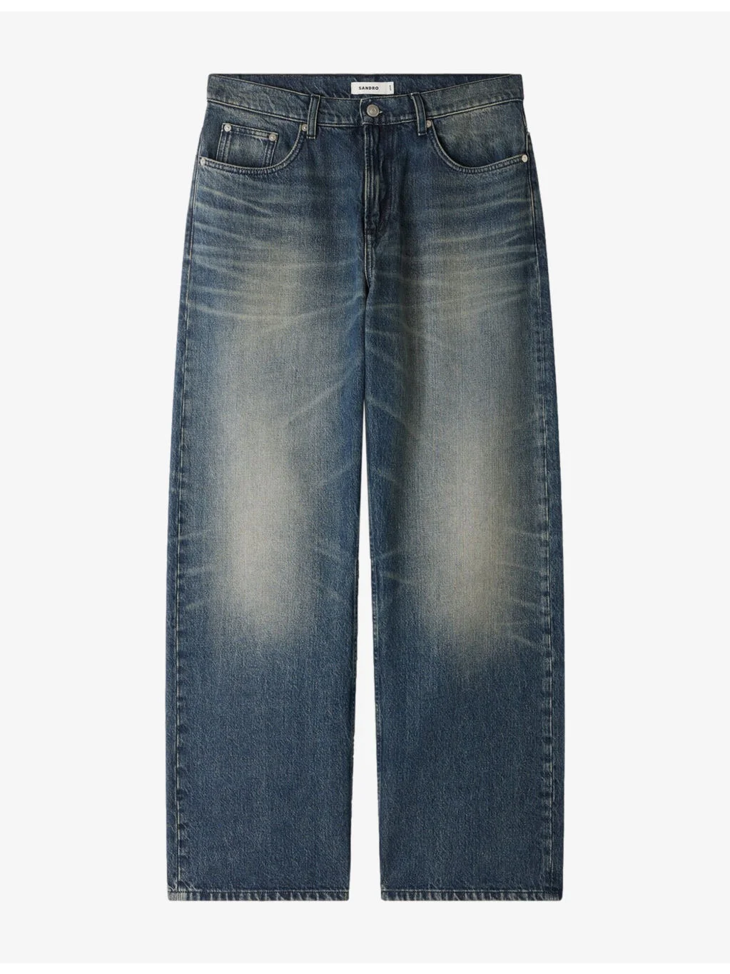 Baggy Faded Cotton Denim Jeans - 1