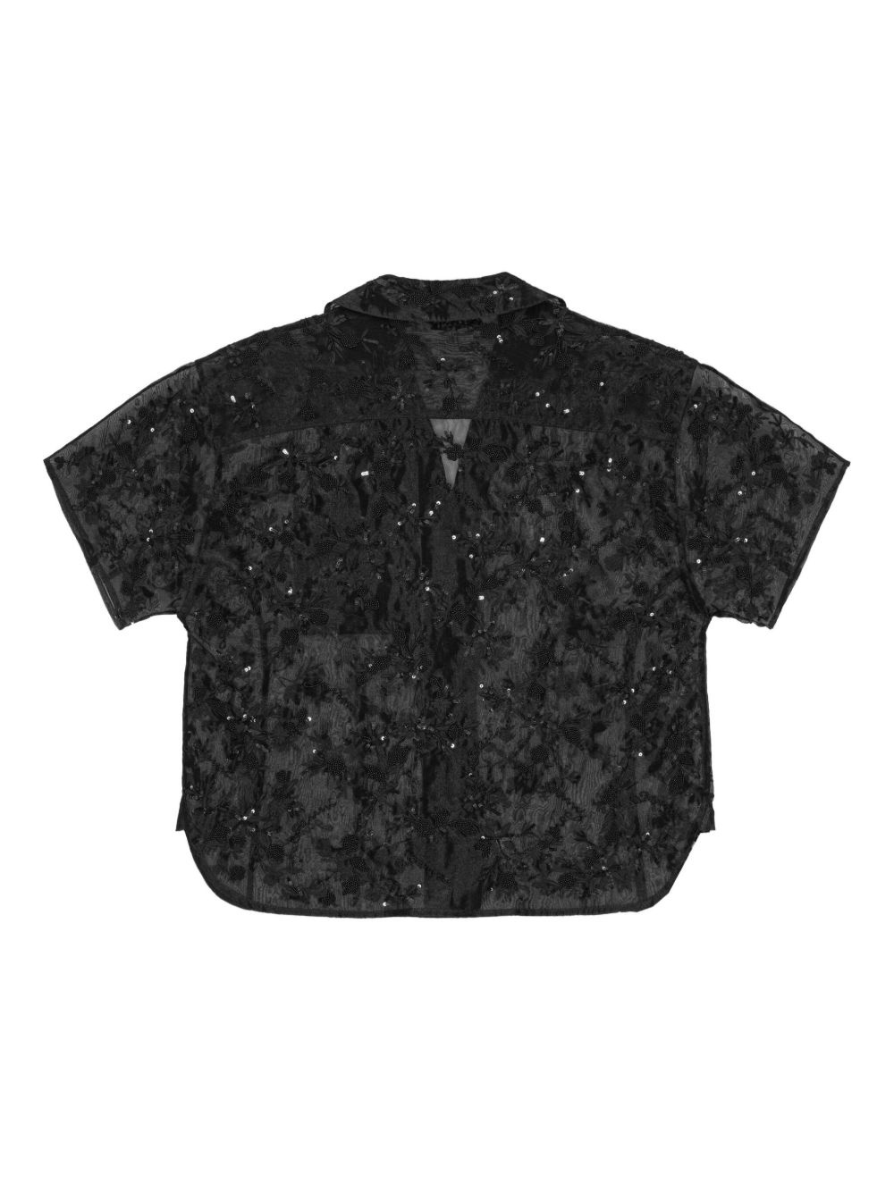 sequin-embellished short-sleeve shirt - 2