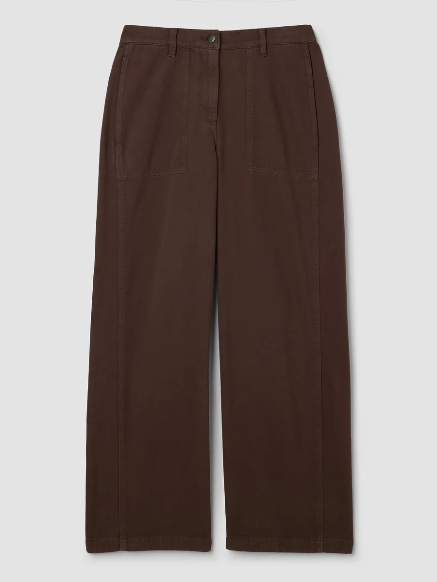 Garment-Dyed Utility Cotton Wide-Leg Pant - 1