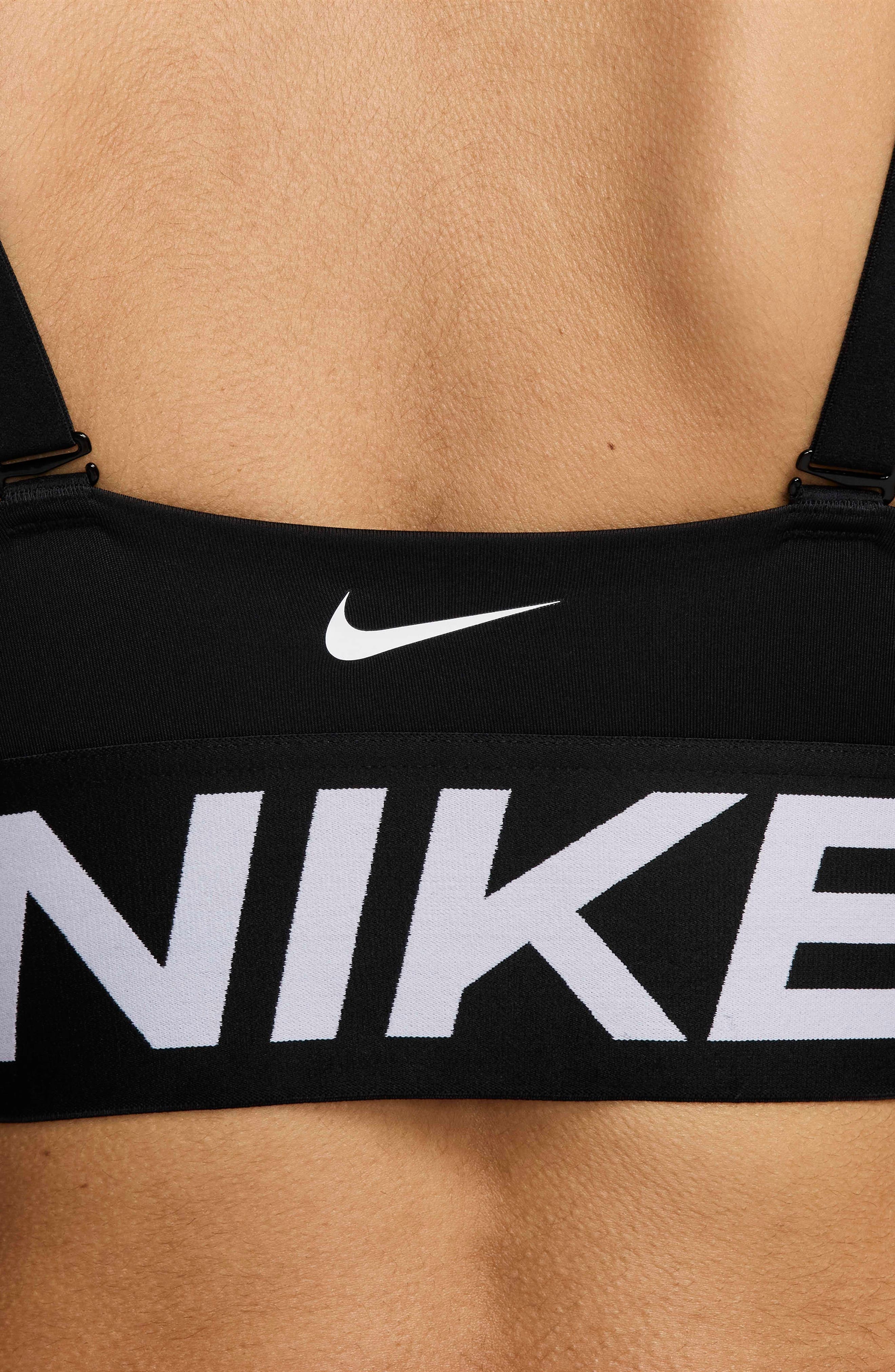 Nike Pro Indy Plunge Medium-Support Padded Sports Bra in Black/White/White at Nordstrom - 4