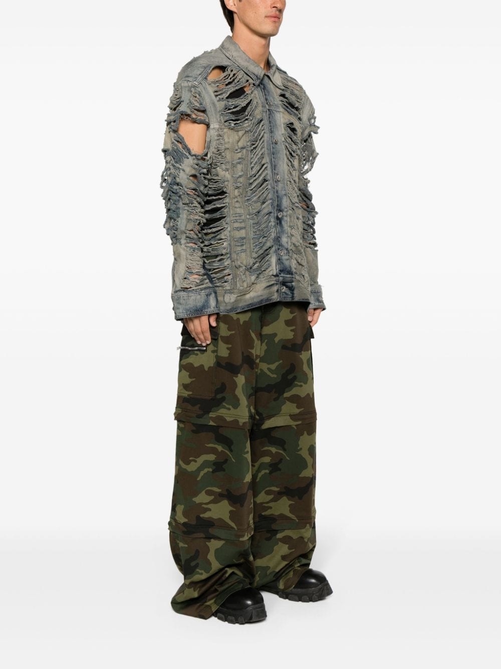 Shredded denim jacket - 3