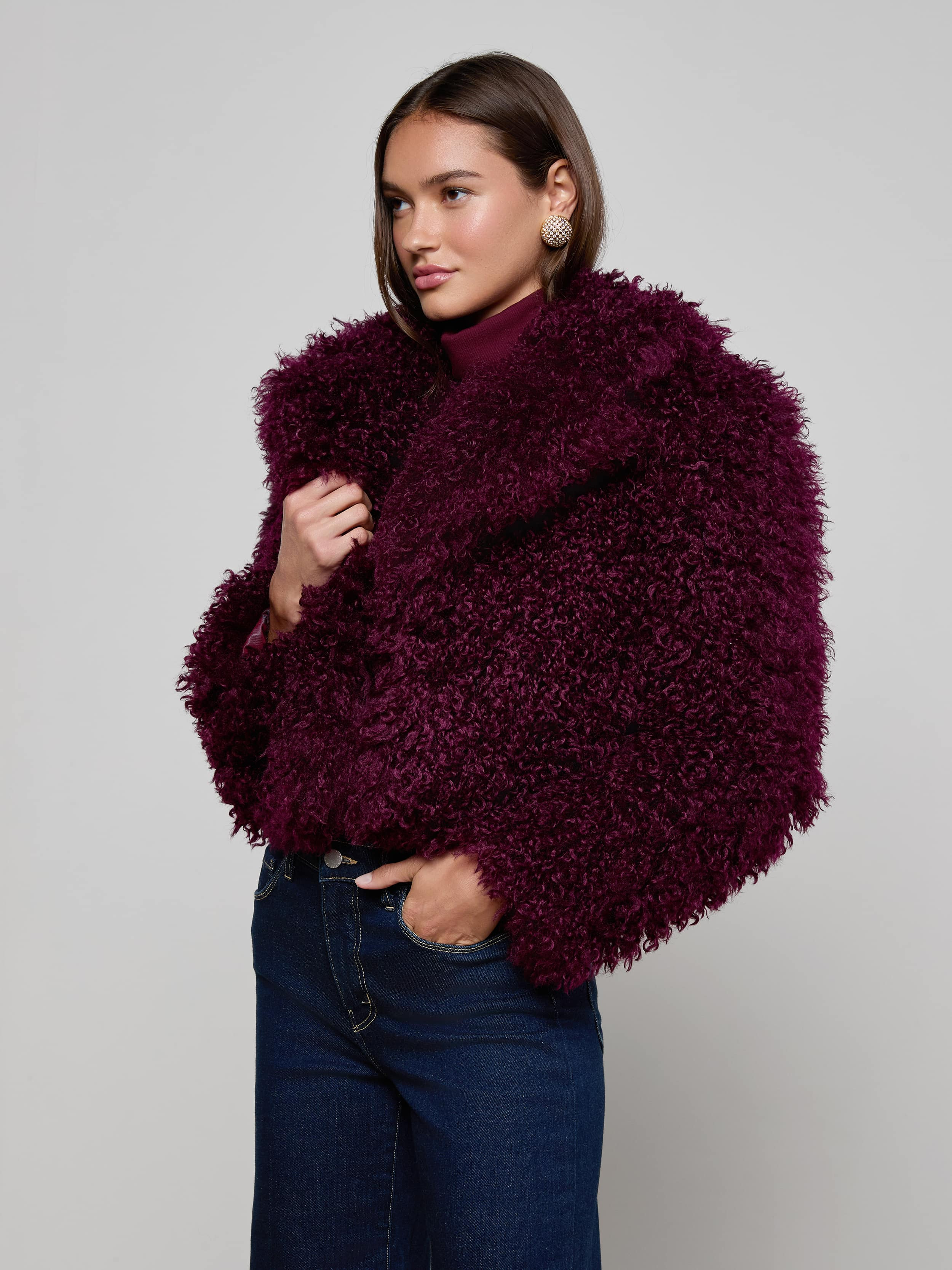 Aura Cropped Faux Fur Jacket - 3