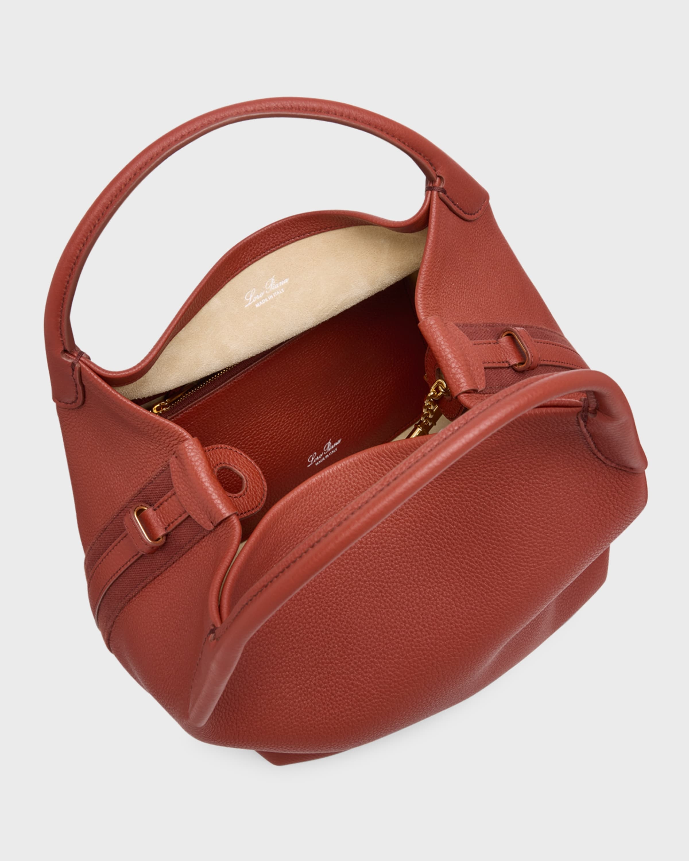 Loro Piana Bale Leather Convertible Shoulder Bag