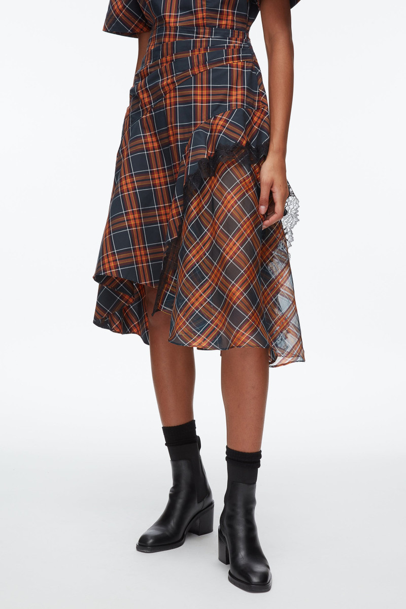 Plaid Mix Draped Dress 6